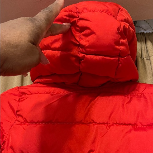 Red 5T Kids Puffer Jacket with Hood 2 Side Pockets Fall Winter Casual Streetwear - Picture 9 of 10